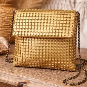✨ Vintage Gold Mesh Mini Crossbody / Evening Bag ✨